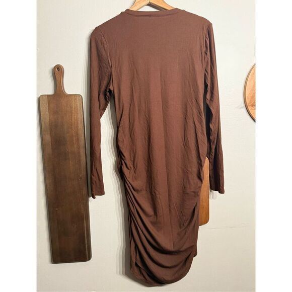 Shebird Womens Downtown Brown Ruched Built-In Bra Aspen Shapewear Dress Size 6 - Picture 2 of 5